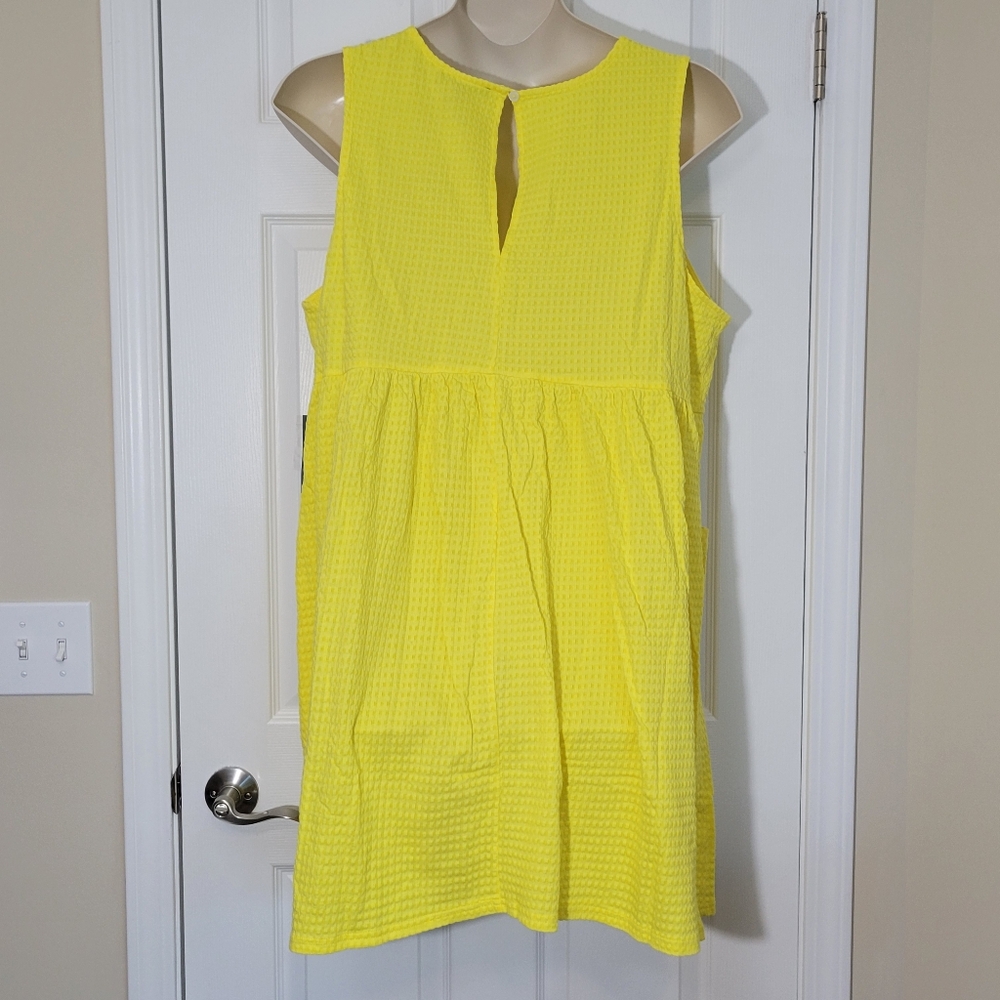 ModCloth Bright Yellow Sleeveless Textured Pocket Dress - Picture 7 of 8